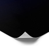 Wolf Fullmoon Blue Black Poster (Ecke)
