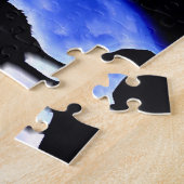Wolf Fullmoon & Blue Night - Wilde Tiere Art Puzzle (Seite)