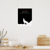 Wolf Fullmoon Night Motivierend Courage Poster (Küche)