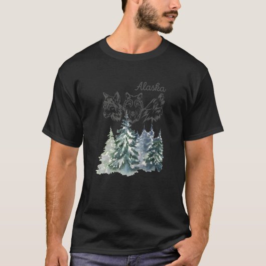Wolf für Alaska-Urlaub T-Shirt (Vorderseite)