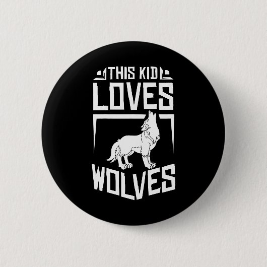 Wolf für Wölfe Bauer Button (Vorderseite)