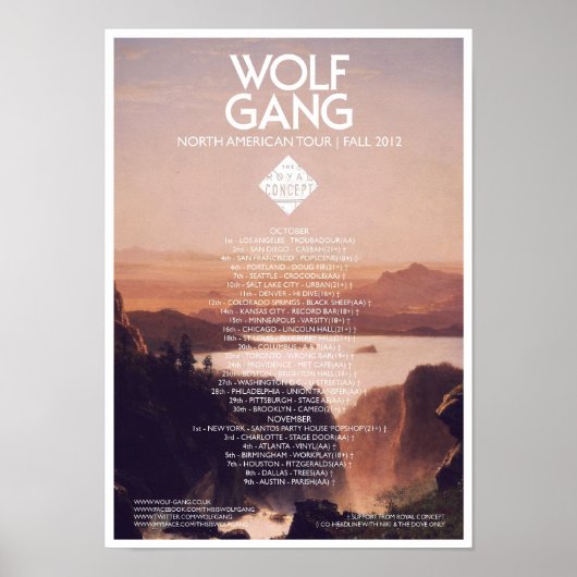 Wolf Gang American Tour Poster (Vorne)