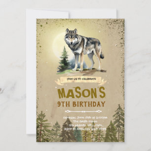 Wolf Geburtstagsfeier Einladung