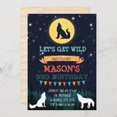 Wolf Geburtstagsfeier Einladung (Vorne/Hinten)