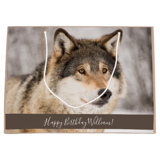 Wolf Geburtstagsjunge Große Geschenktüte (Vorderseite)