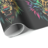 Wolf Geist Fenrir Wölfe Gesicht Geschenkverpackung Geschenkpapier (Rolleneckpunkt)