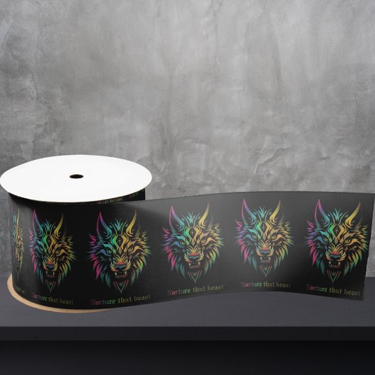 Wolf Geist Fenrir Wölfe Gesicht Geschenkverpackung Satinband