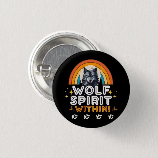 Wolf Geist im Inneren Button (Vorne & Hinten)