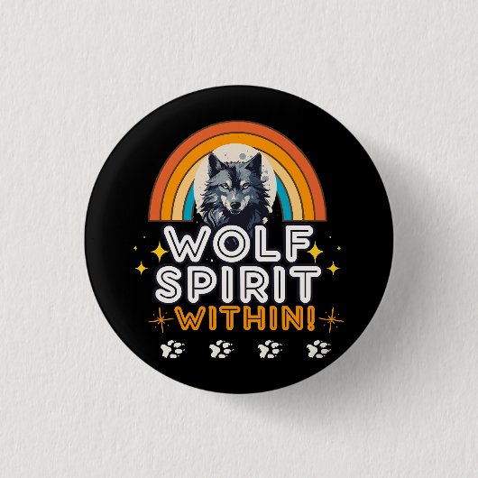 Wolf Geist im Inneren Button (Vorderseite)
