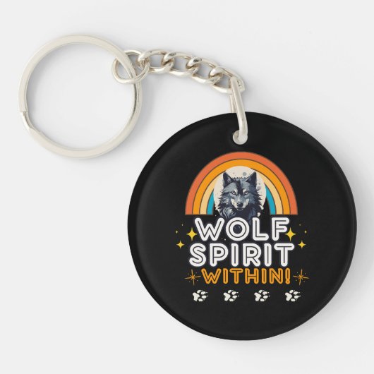 Wolf Geist im Inneren Schlüsselanhänger (Vorderseite)