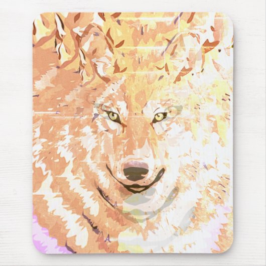 Wolf-Geist-Kunstwerk Mousepad (Vorne)
