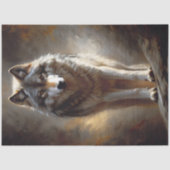 Wolf-Geist-Porträt-Decoupage Seidenpapier (Vorderseite)