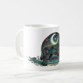 Wolf-Geist-Tier Himmels-Art Nouveau Kaffeetasse (Vorderseite Links)
