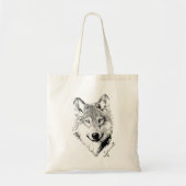 Wolf-Geist-Tier-Kopf-Illustration Tragetasche (Vorne)