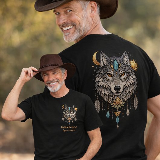 Wolf-Geisttier | Boho-Wolf-Totem T-Shirt