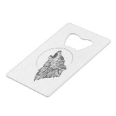 Wolf Geldbeutel Flaschenöffner (Vorderseite Schrägansicht)