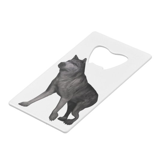 Wolf Geldbeutel Flaschenöffner (Rückseite Schrägansicht)