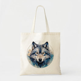Wolf Geometric Watercolor Tragetasche