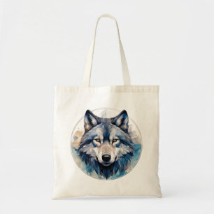 Wolf Geometric Watercolor Tragetasche