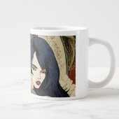 Wolf Geschenk Frau Jugendstil Russland Ornament Jumbo-Tasse (Rechts)