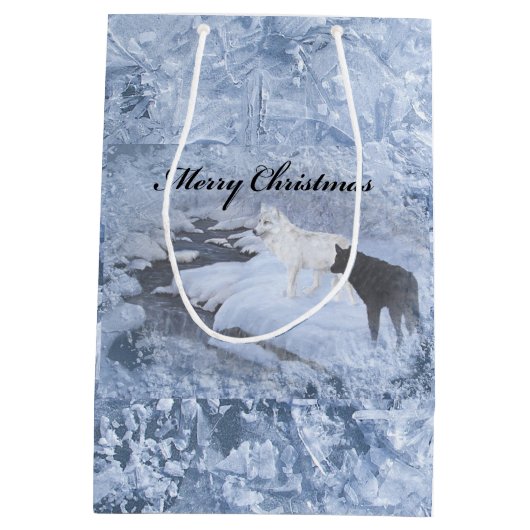 Wolf-Geschenk-Tasche - Medium, Matt Mittlere Geschenktüte (Rückseite)