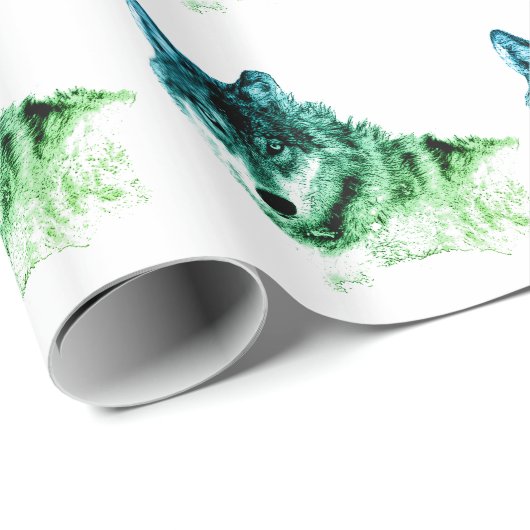 Wolf Geschenkpapier (Rolleneckpunkt)