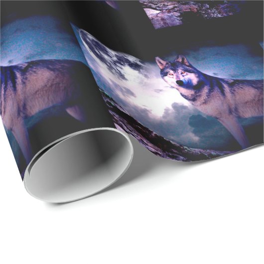 Wolf Geschenkpapier (Rolleneckpunkt)