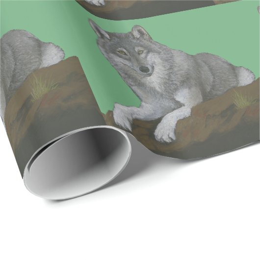 Wolf Geschenkpapier (Rolleneckpunkt)