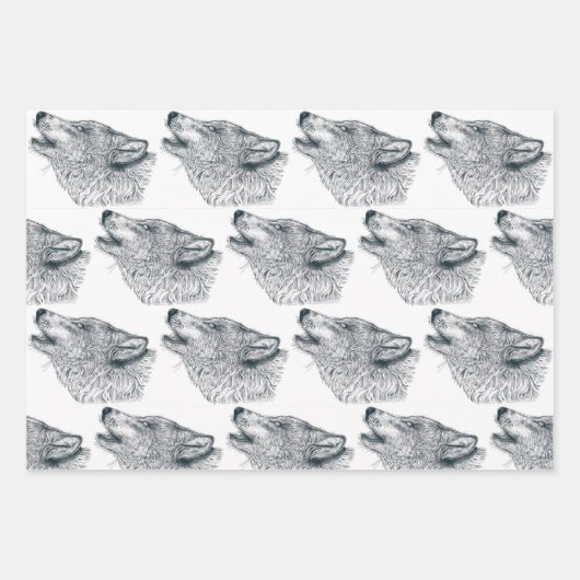 Wölf Geschenkpapier Set (Vorderseite)