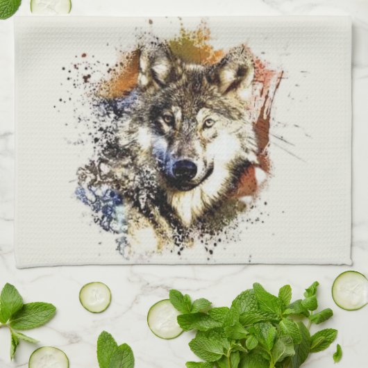 Wolf Geschirrtuch (Gefaltet)