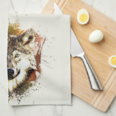Wolf Geschirrtuch (Viertel Falte)
