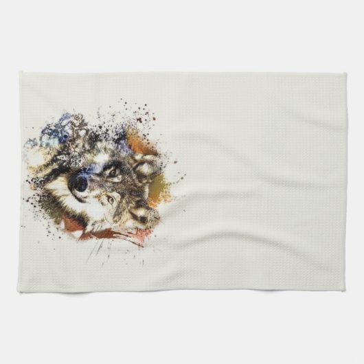 Wolf Geschirrtuch (Horizontal)