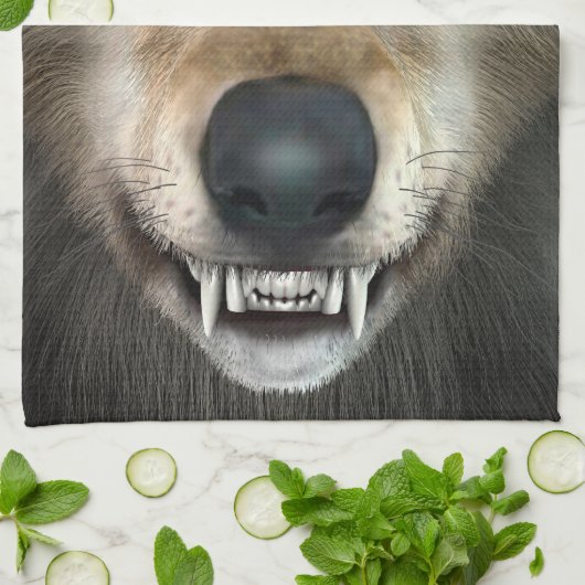 Wolf Geschirrtuch (Gefaltet)