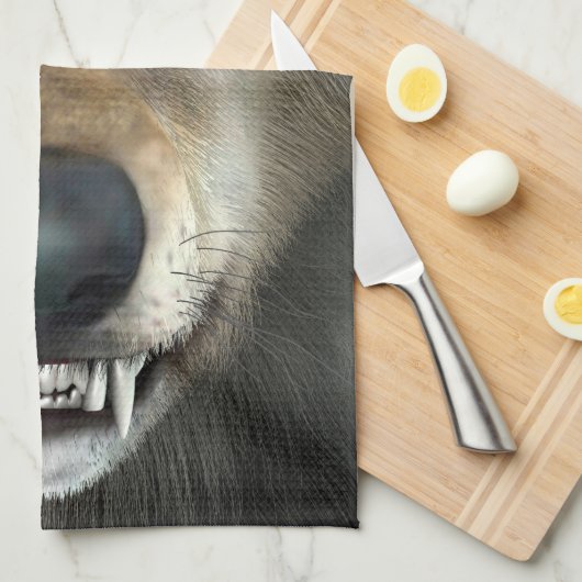 Wolf Geschirrtuch (Viertel Falte)