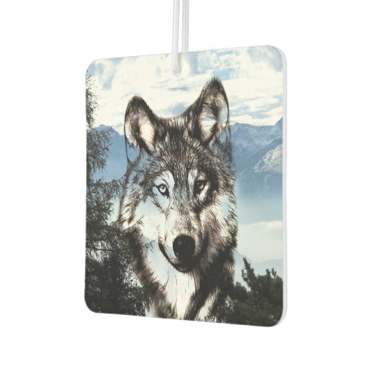 Wolf-Gesicht Autolufterfrischer (Links)