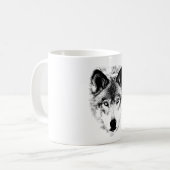 Wolf-Gesicht. Digital-Tier-Bild Kaffeetasse (Vorderseite Links)
