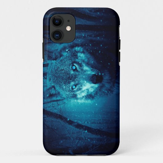 Wolf Gesicht im dunklen Fantasy-Wald Case-Mate iPhone Hülle (Rückseite)