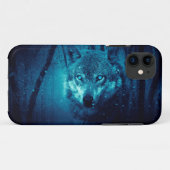 Wolf Gesicht im dunklen Fantasy-Wald Case-Mate iPhone Hülle (Rückseite (Horizontal))