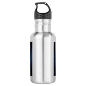 Wolf Gesicht im dunklen Fantasy-Wald Edelstahlflasche (Rückseite)