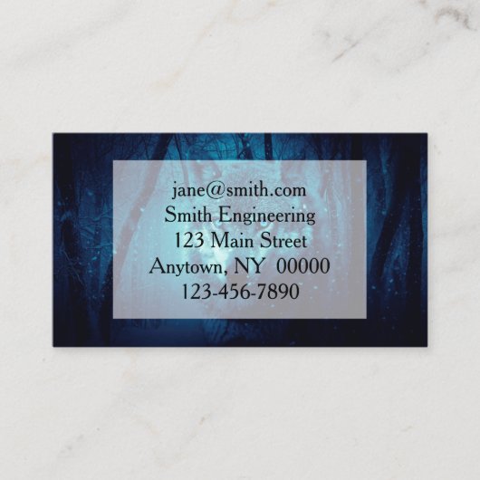 Wolf Gesicht im dunklen Fantasy-Wald Visitenkarte (Vorderseite)