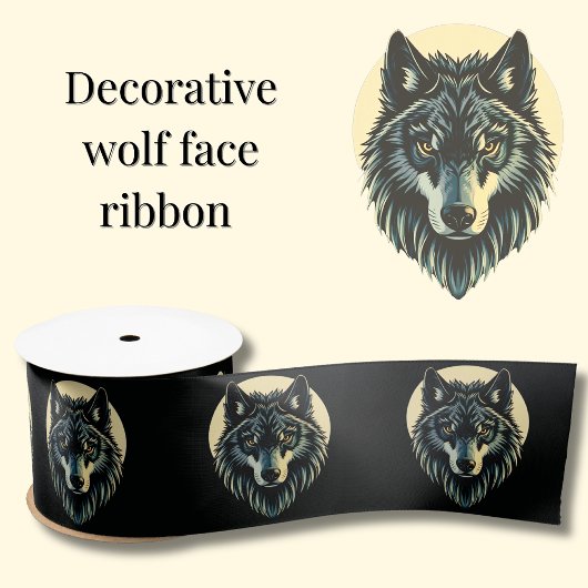 Wolf Gesicht Krieger Fenrir nordische Geschenkverp Satinband