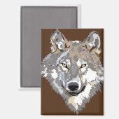 Wolf Gesicht Magnet (Vorderseite/Rückseite)