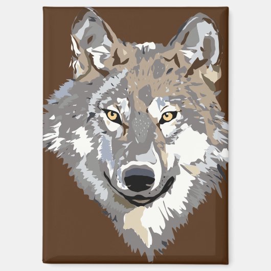 Wolf Gesicht Magnet (Vorderseite)