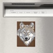 Wolf Gesicht Magnet (In Situ (Geschirrspüler))