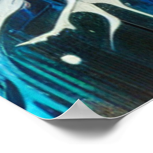 Wolf Gesicht mit Sonne & Wald | Poster (Ecke)