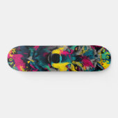 Wolf-Gesicht Neon-Graffiti-Kunst – Limitierte Edit Skateboard (Horizontal)