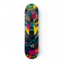 Wolf-Gesicht Neon-Graffiti-Kunst – Limitierte Edit
