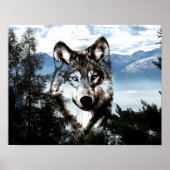 Wolf-Gesicht Poster (Vorne)