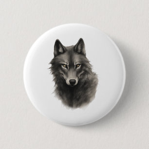 Wolf-Gesichtsaufkleber Button