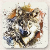 Wolf Getränkeuntersetzer (Vorderseite)